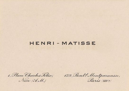 Anonymous Henri Matisse, calling card and envelope The Metropolitan Museum of Art.jpg